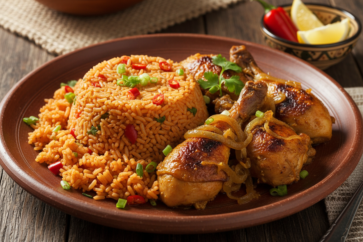 Plat Riz Gras / Poulet Yassa